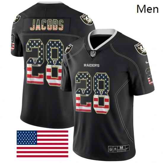Raiders 28 Josh Jacobs Black USA Flash Fashion Limited Jersey